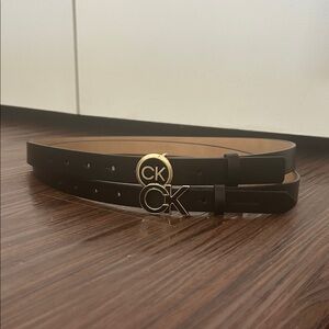 Calvin Klein Women's Black and Gold Belt